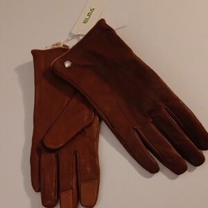 Brown Lambskin Leather Gloves